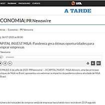 CAPITAL INVEST M&A: Pandemia gera timas oportunidades para comprar empresas